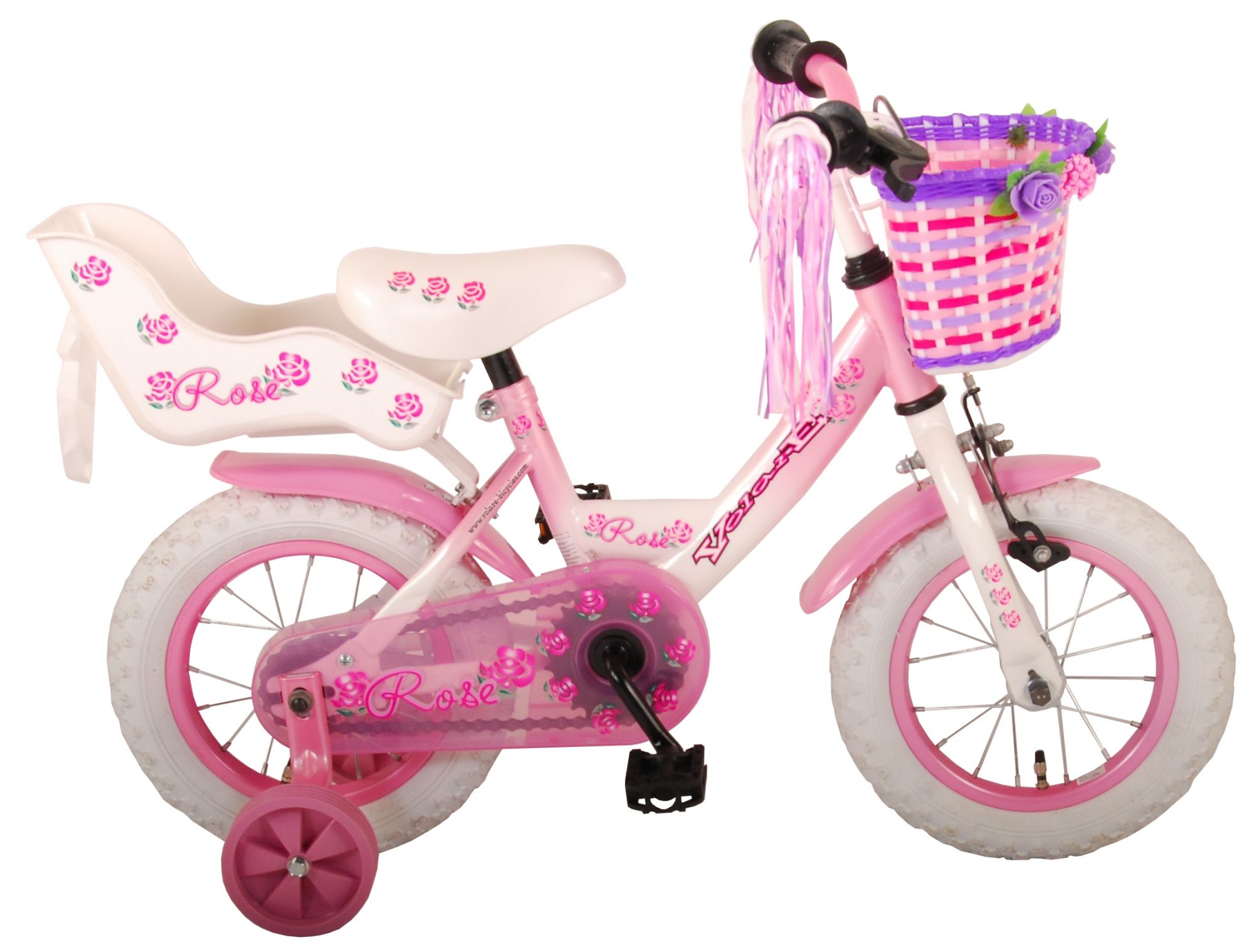 Volare Rose Kinderfiets - Meisjes - 12 inch Roze - afgemonteerd