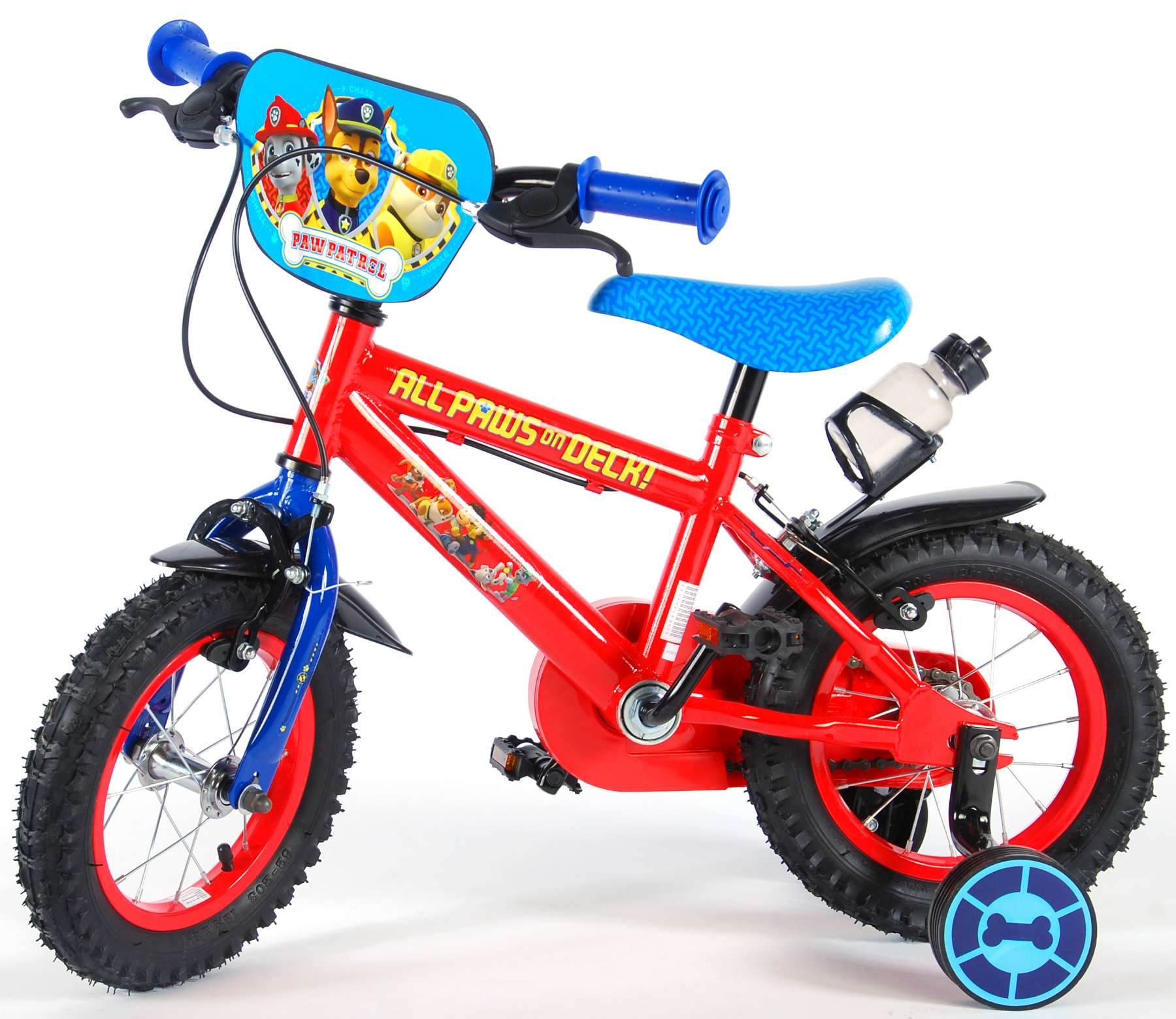 omhelzing landen heilig Paw Patrol Kinderfiets - Jongens - 12 inch - Rood/Blauw - 2 handremmen