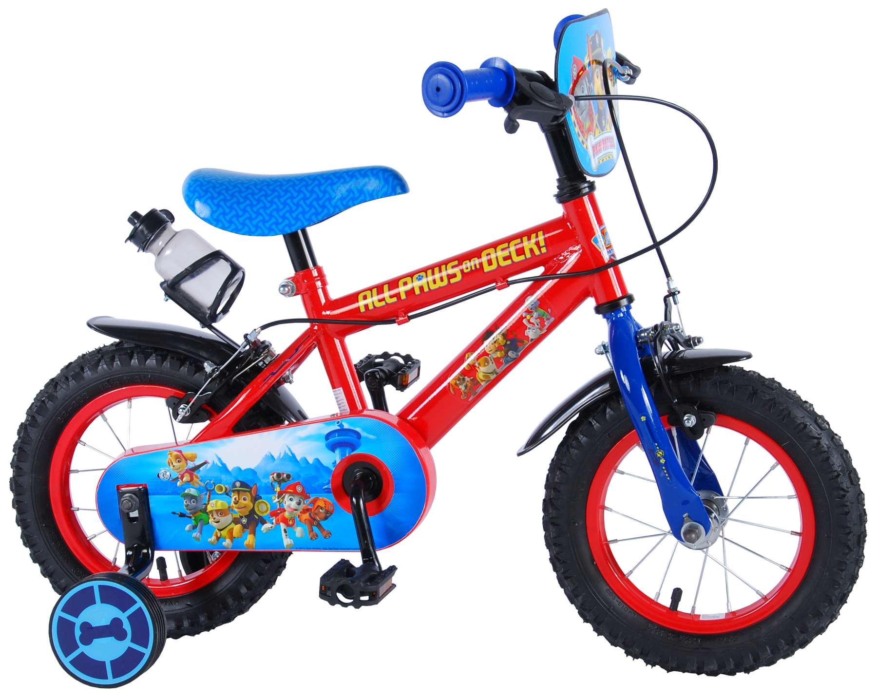 omhelzing landen heilig Paw Patrol Kinderfiets - Jongens - 12 inch - Rood/Blauw - 2 handremmen