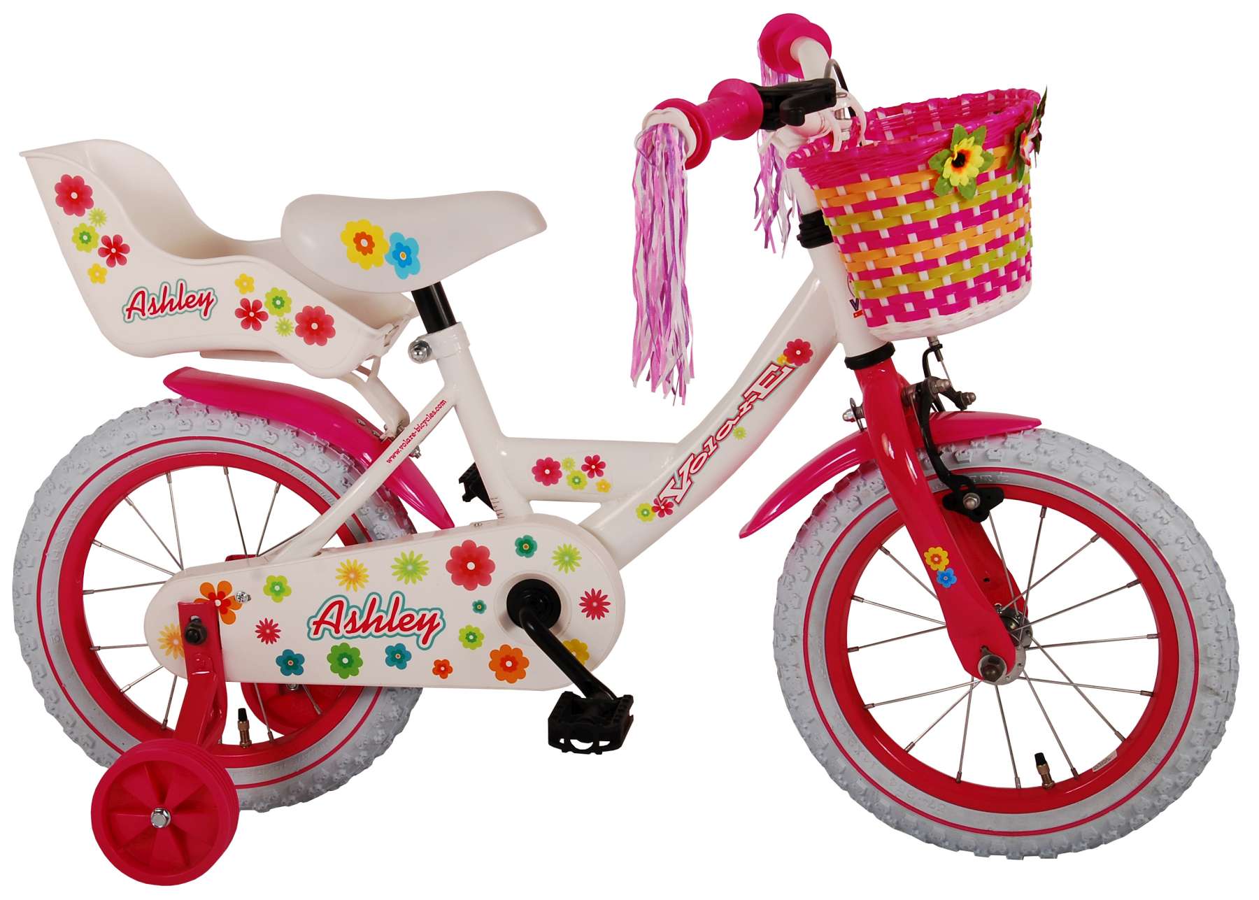 Volare Kinderfiets - Meisjes 14 inch - Wit - 95% afgemonteerd