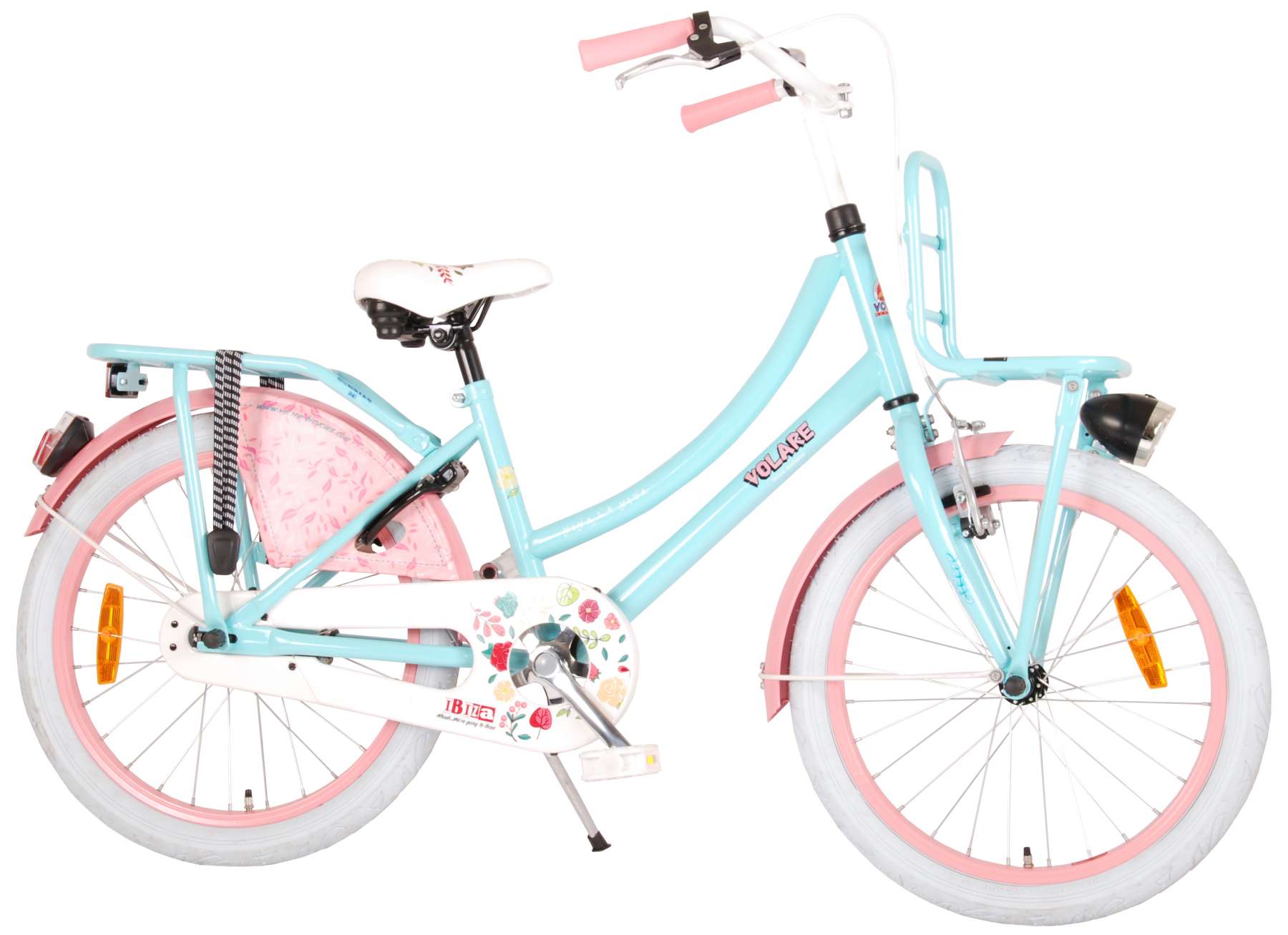 Luiheid oor Vlot Volare Ibiza Kinderfiets - Meisjes - 20 inch - Blauw/Roze - 95% afgemonteerd