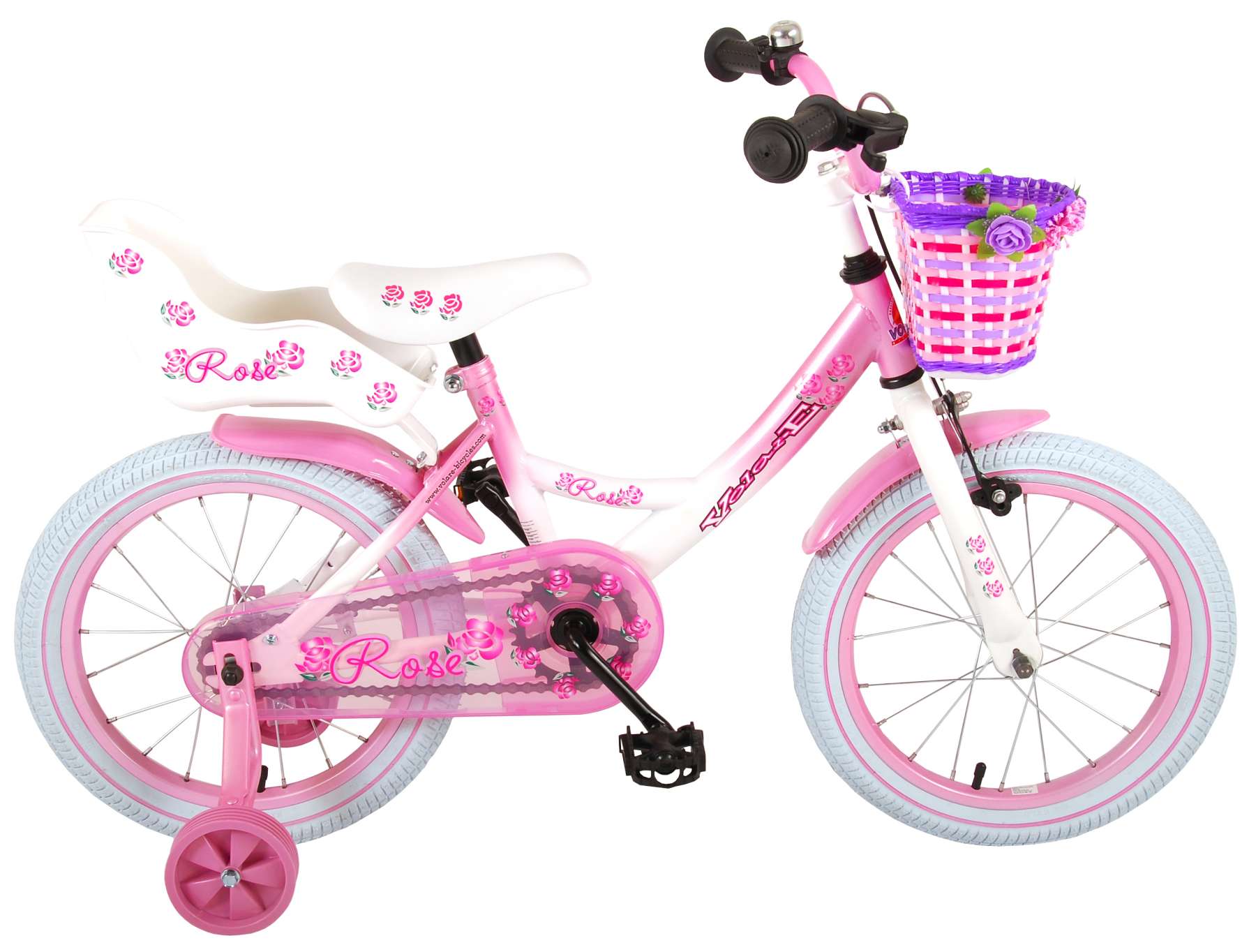 Volare Kinderfiets - Meisjes - 16 - Roze Wit 95%