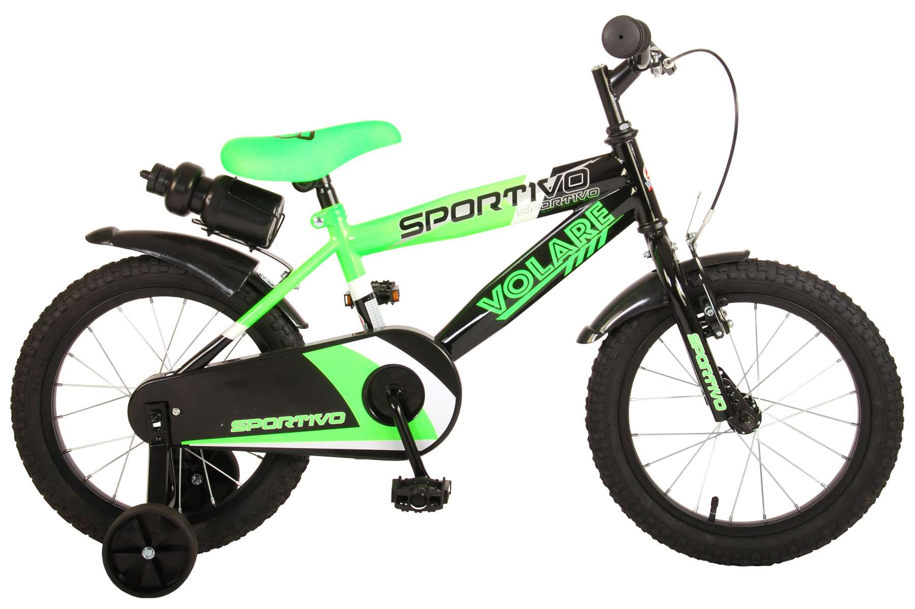 Wacht even slang Economie Volare Sportivo Kinderfiets - Jongens - 16 inch - Neon Groen Zwart - 95%  afgemonteerd