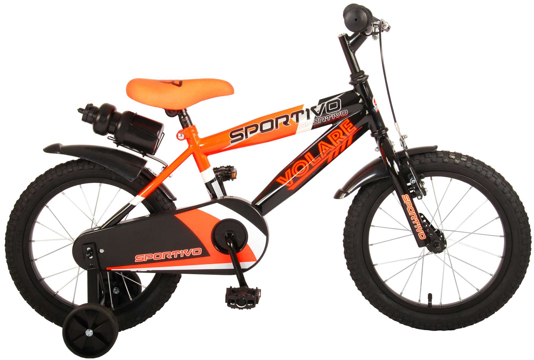 raken logboek Kwestie Volare Sportivo Kinderfiets - Jongens - 16 inch - Neon Oranje Zwart - 95%  afgemonteerd