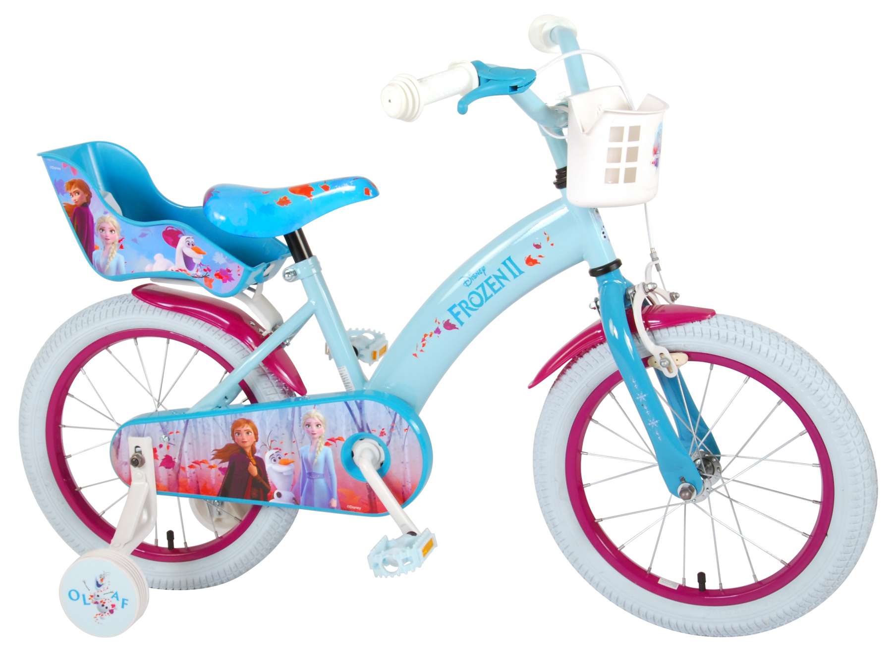 Integratie sectie heldin Disney Frozen 2 - Kinderfiets - Meisjes - 16 inch - Blauw/Paars - twee  handremmen