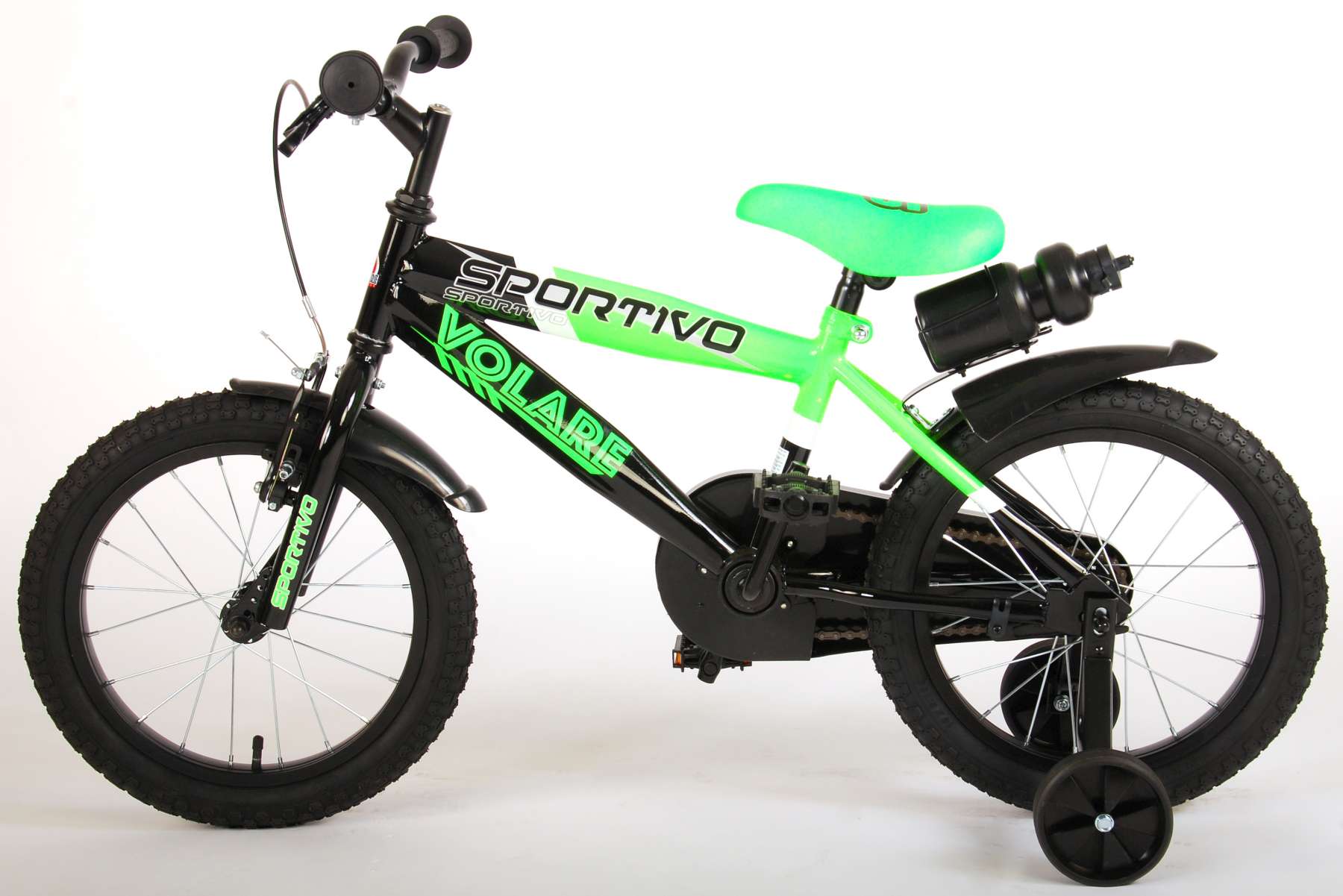 Worden aardappel Humoristisch Volare Sportivo Kinderfiets - Jongens - 16 inch - Neon Groen Zwart - 95%  afgemonteerd