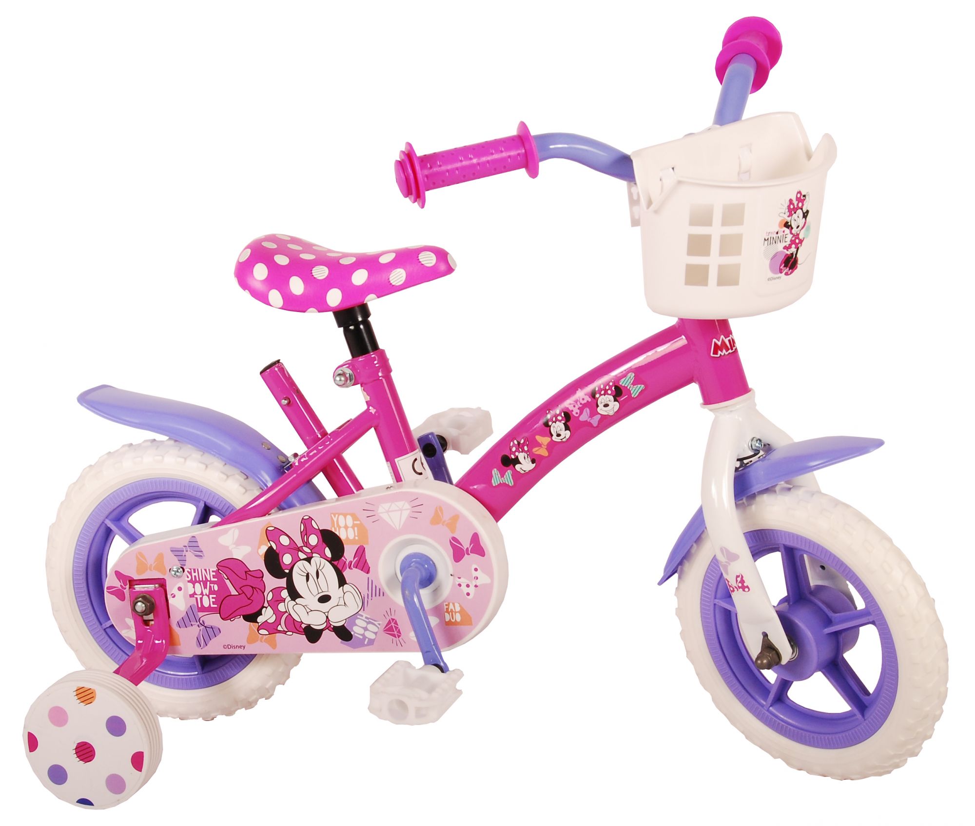 deze breed Centrum Disney Minnie Cutest Ever! Kinderfiets - Meisjes - 10 inch - Roze/Wit/Paars