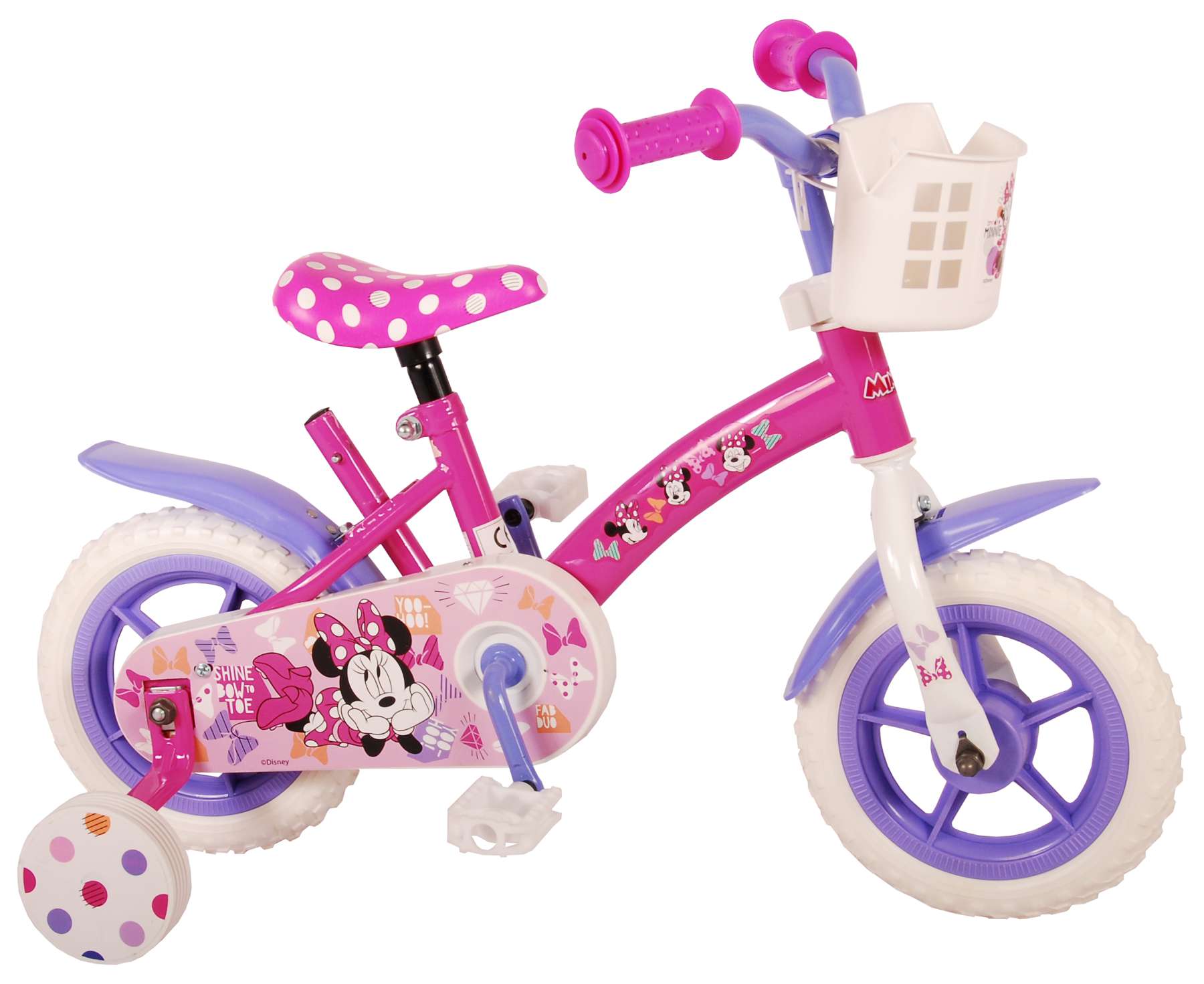worstelen Onmogelijk versneller Disney Minnie Cutest Ever! Kinderfiets - Meisjes - 10 inch - Roze/Wit/Paars worstelen Onmogelijk versneller Disney Minnie Cutest Ever! Kinderfiets - Meisjes - 10 inch - Roze/Wit/Paars