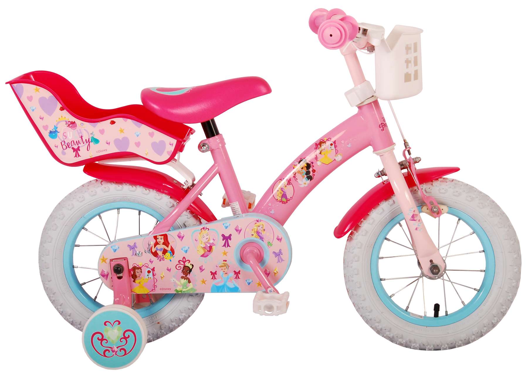 compromis focus mengen Disney Princess Kinderfiets - meisjes - 12 inch - Roze - Poppenzitje