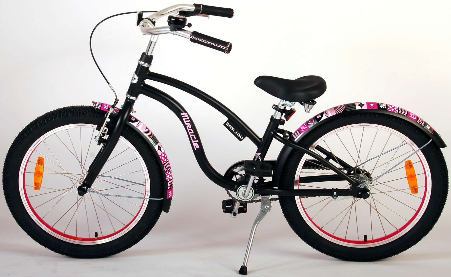 Volare Miracle Cruiser Kinderfiets - Meisjes - 20 inch Mat Zwart- Prime Collection