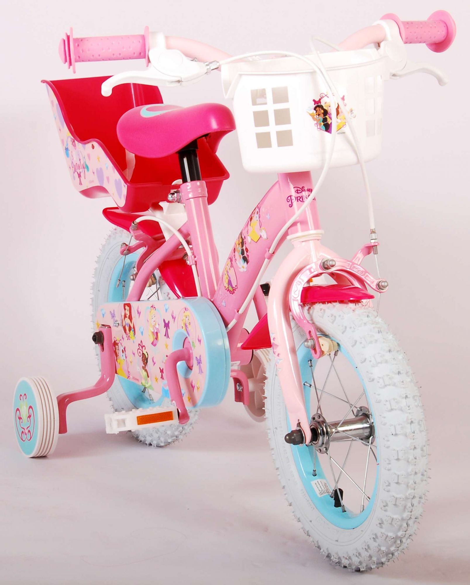 intern Besparing De kerk Disney Princess Kinderfiets - Meisjes - 12 inch - Roze - Poppenzitje - Twee  Handremmen