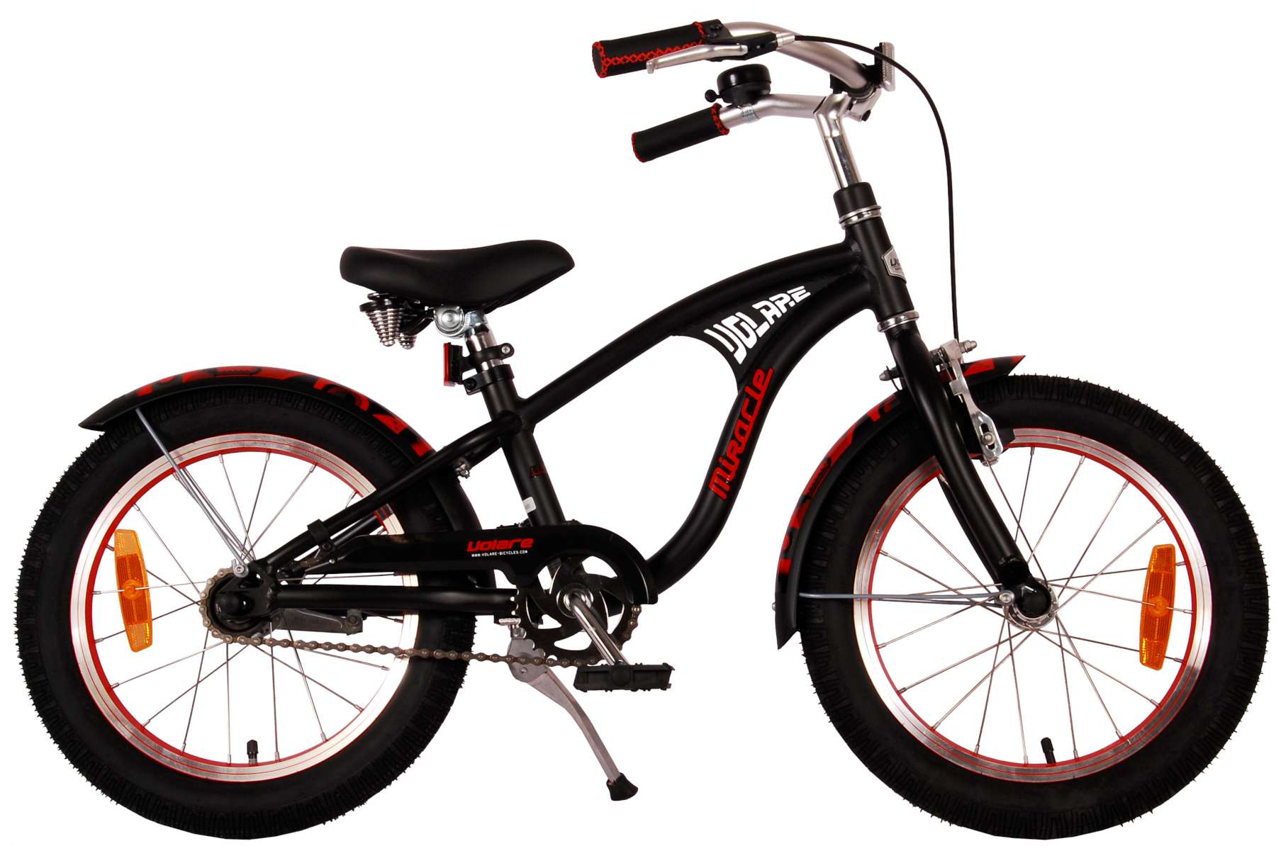 Volare Cruiser Kinderfiets - Jongens - 16 inch - Mat Zwart - Prime Collection