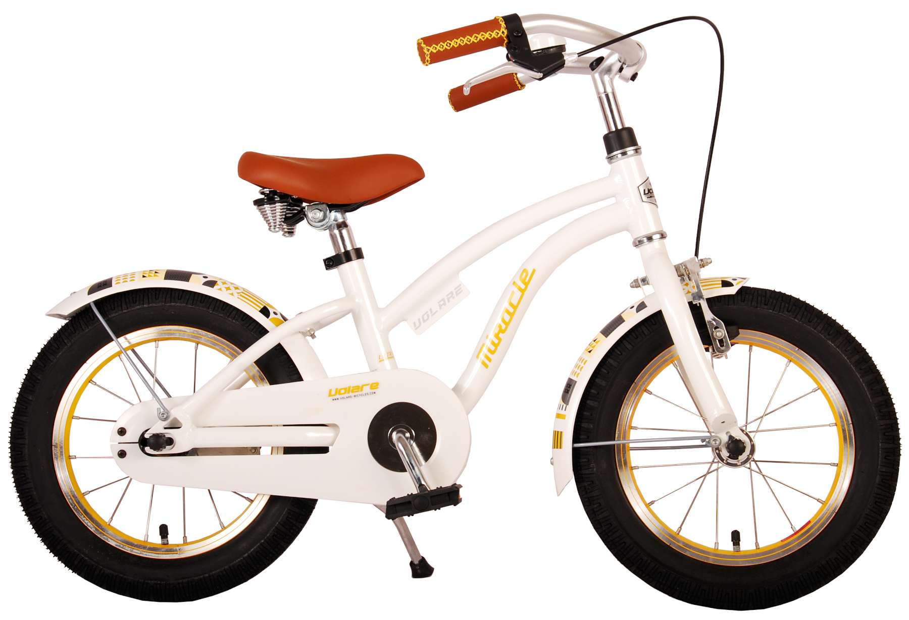 speelplaats Bijzettafeltje Zwembad Volare Miracle Cruiser Kinderfiets - Meisjes- 14 inch - Wit - Prime  Collection