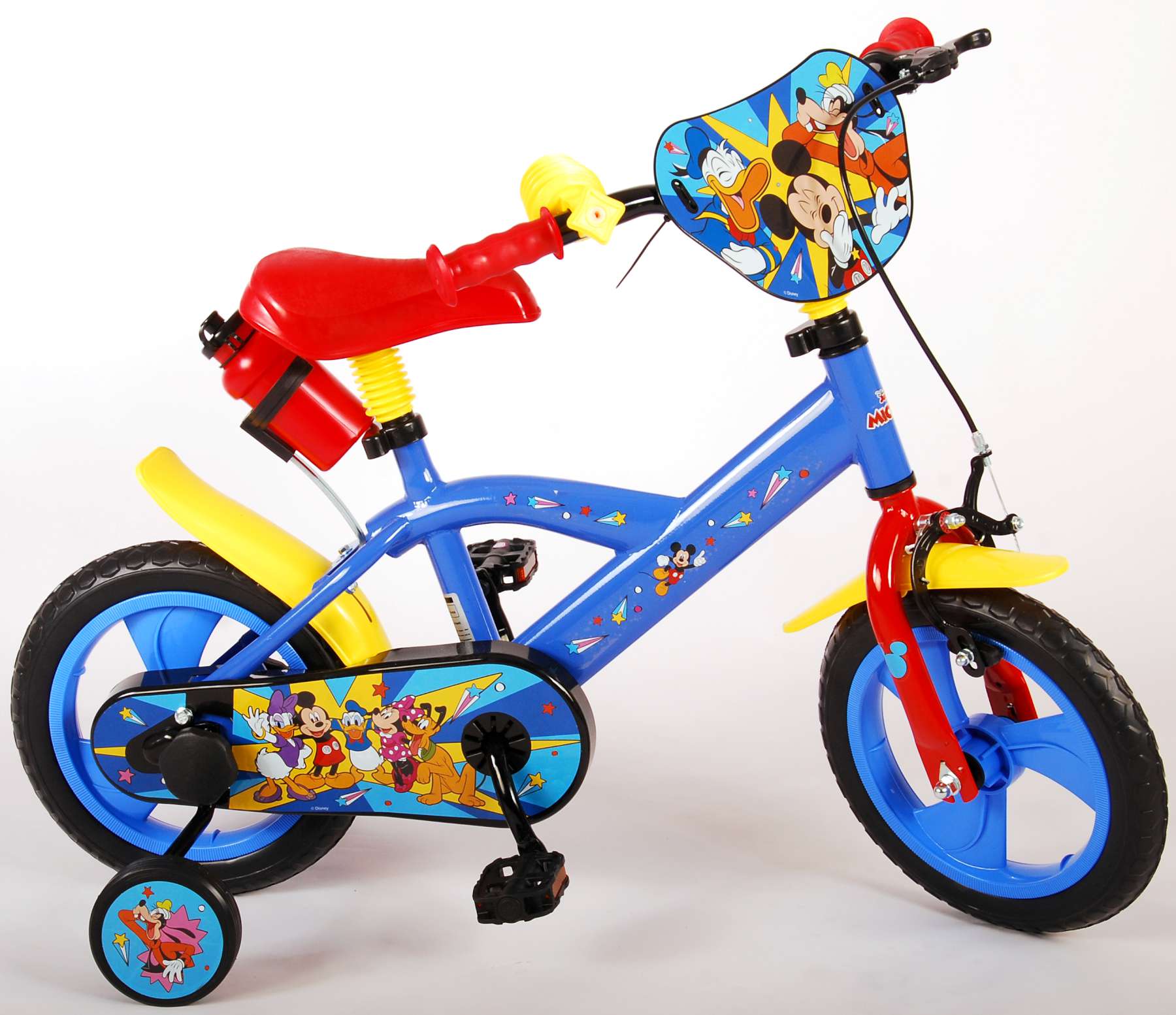 Corporation residu Eenzaamheid Disney Mickey Kinderfiets - Jongens en Meiden - 12 inch - Rood Blauw -  Doortrapsysteem