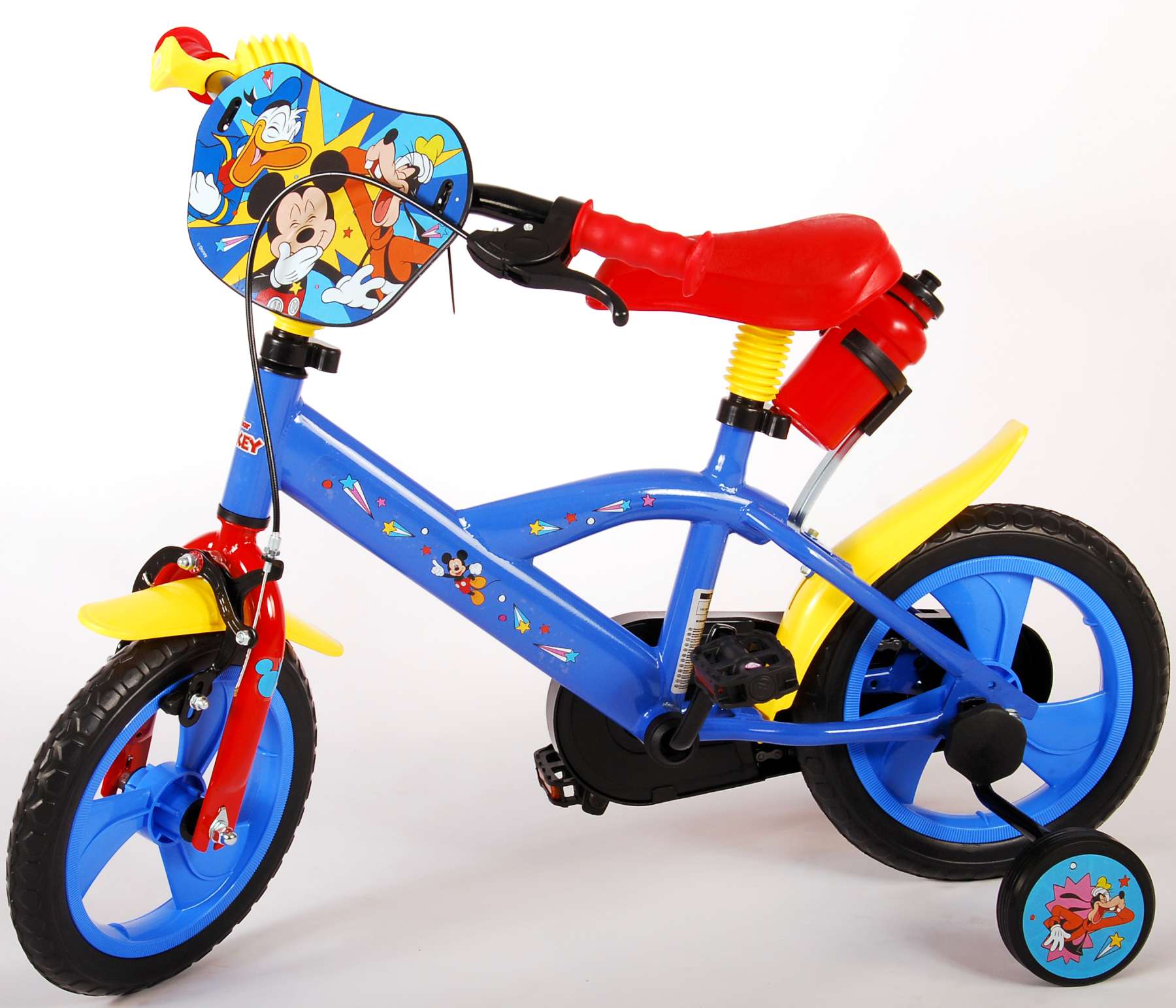 orkest eenvoudig Verzoekschrift Disney Mickey Kinderfiets - Jongens en Meiden - 12 inch - Rood Blauw -  Doortrapsysteem