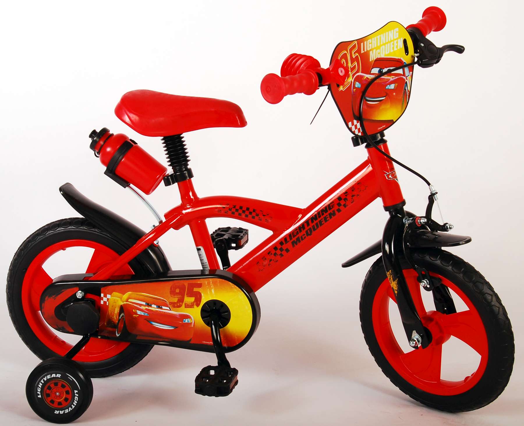 Bijbel Gezicht omhoog Encommium Disney Cars Kinderfiets - Jongens - 12 inch - Rood - Doortrapsysteem Bijbel Gezicht omhoog Encommium Disney Cars Kinderfiets - Jongens - 12 inch - Rood - Doortrapsysteem