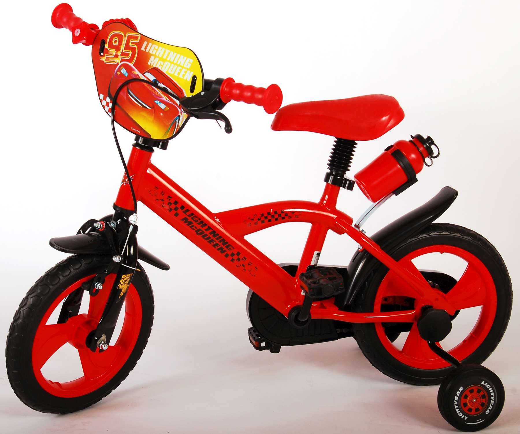 Disney Cars Kinderfiets - Jongens - 12 - Rood - Doortrapsysteem