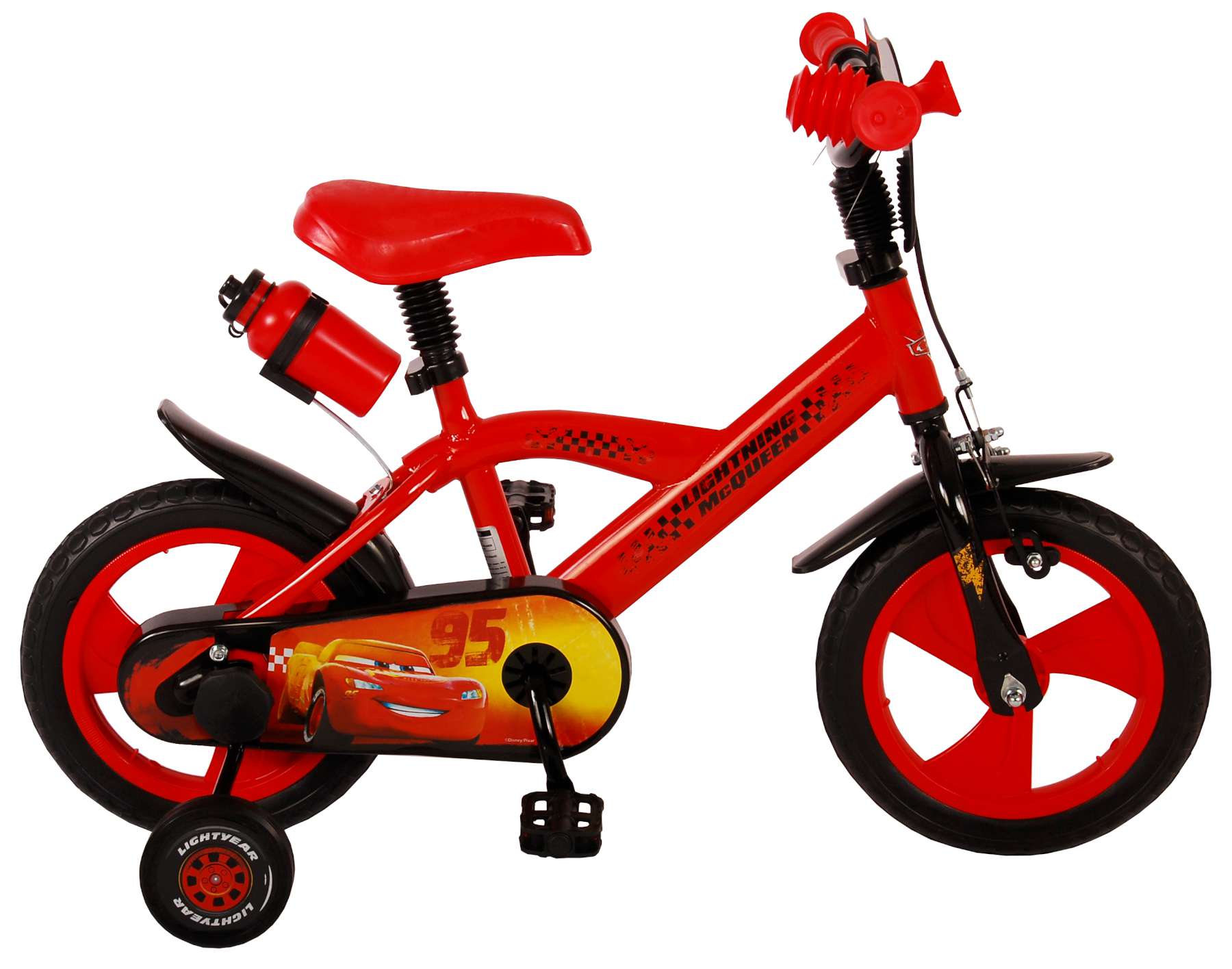 Disney Cars Kinderfiets - - 12 - Rood - Doortrapsysteem