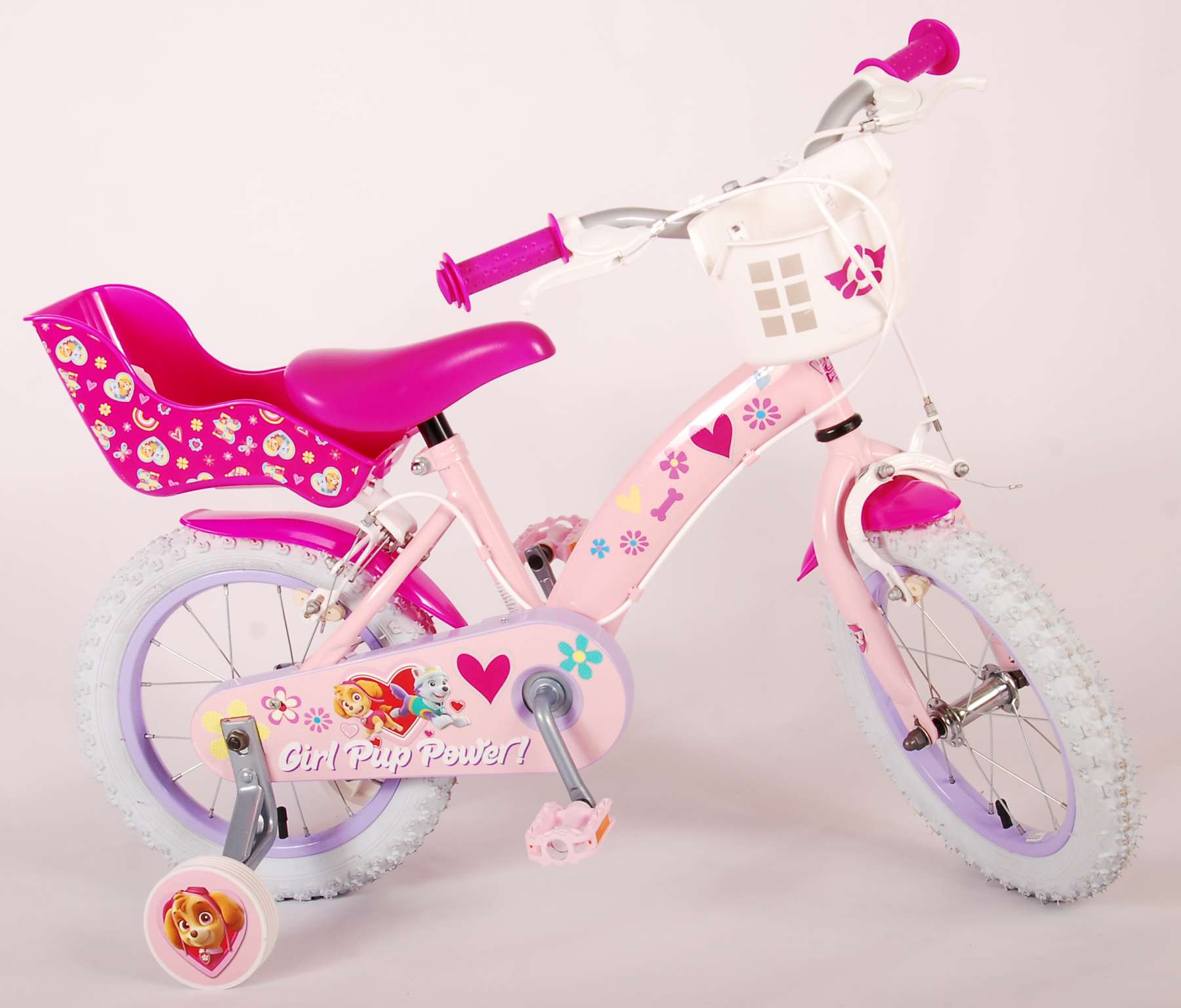 Wissen Prestatie grafisch Paw Patrol Kinderfiets - Meisjes - 14 inch - Roze - Twee handremmen