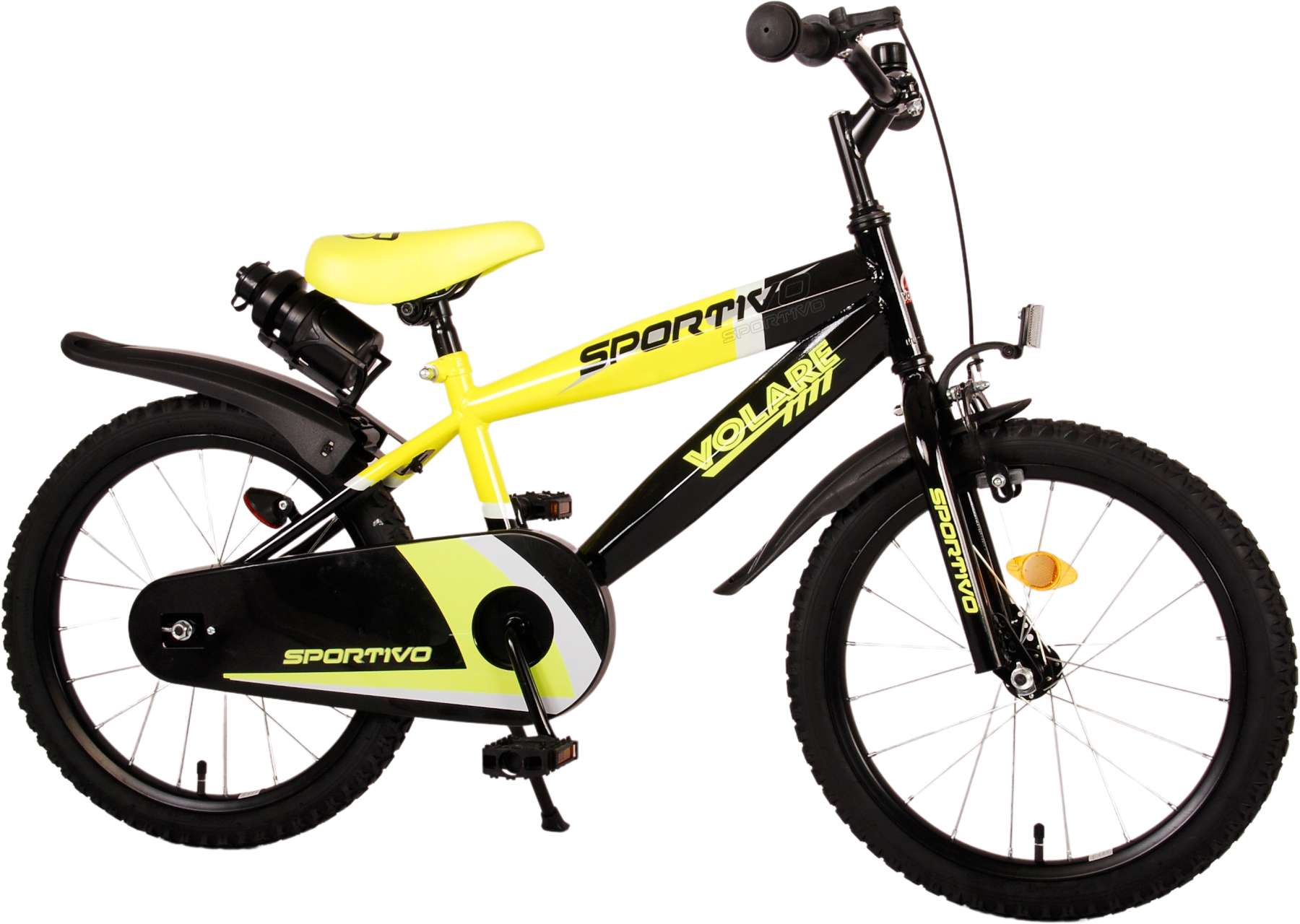 Achterhouden Spotlijster De layout Volare Sportivo Kinderfiets - Jongens - 18 inch - Neon Geel Zwart