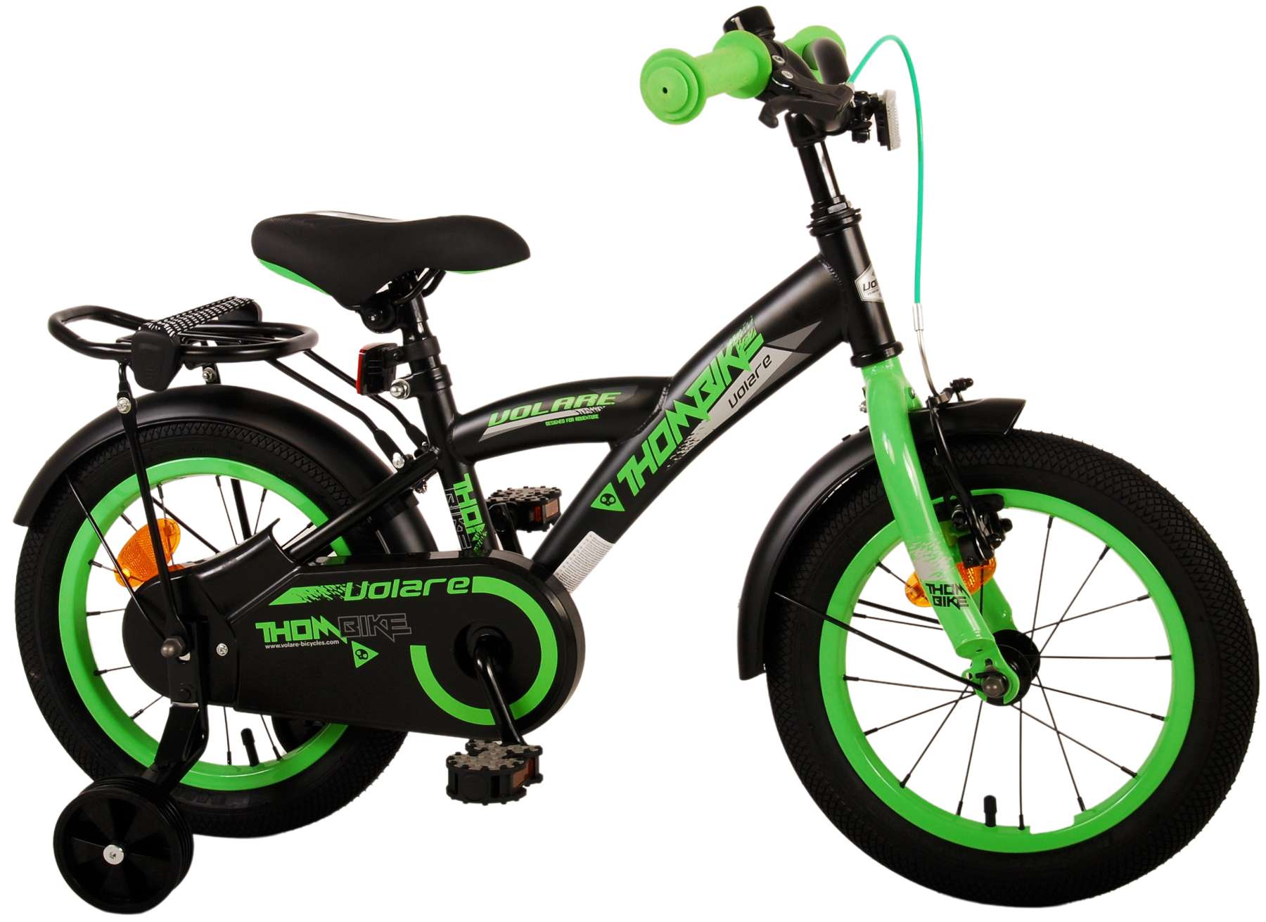 Direct B olie Eentonig Volare Thombike Kinderfiets - Jongens - 14 inch - Zwart Groen