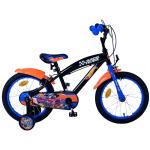 Hot Wheels Kinderfiets - Jongens - 16 inch - Zwart Oranje Blauw - Twee handremmen