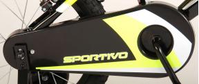Volare Sportivo Kinderfiets - Jongens - 16 inch - Neon Geel Zwart - Twee Handremmen - 95% afgemonteerd