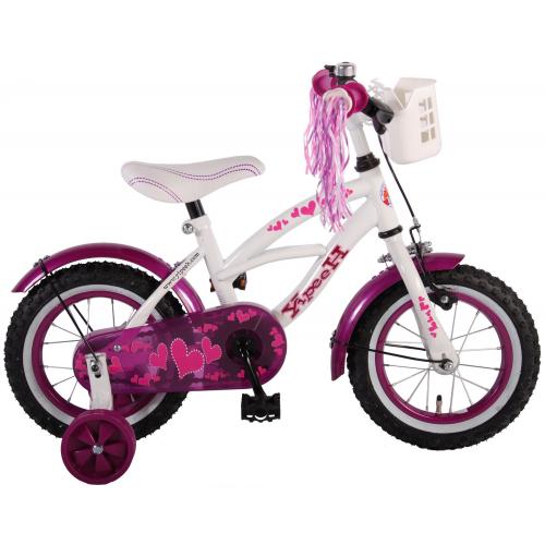 Volare Heart Cruiser Kinderfiets - Meisjes - 12 inch - Wit Paars