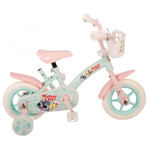 Woezel & Pip Kinderfiets - Meisjes - 10 inch - Mint Blauw/Roze