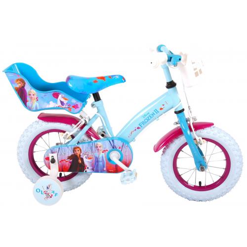 Disney Frozen 2 Kinderfiets - Meisjes - 12 inch - Blauw/Paars - 2 Handremmen