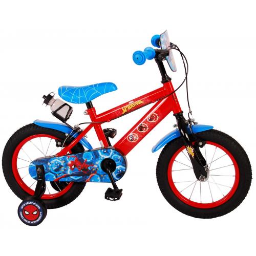 Spider-Man Kinderfiets - Jongens - 14 inch - Rood Blauw - Twee Handremmen