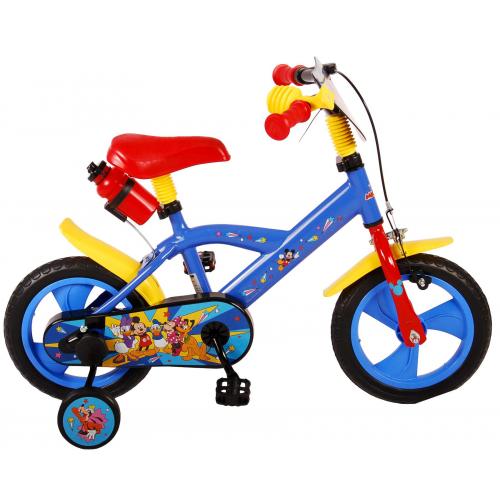 Disney Mickey Kinderfiets - Jongens en Meiden - 12 inch - Rood Blauw - Doortrapsysteem