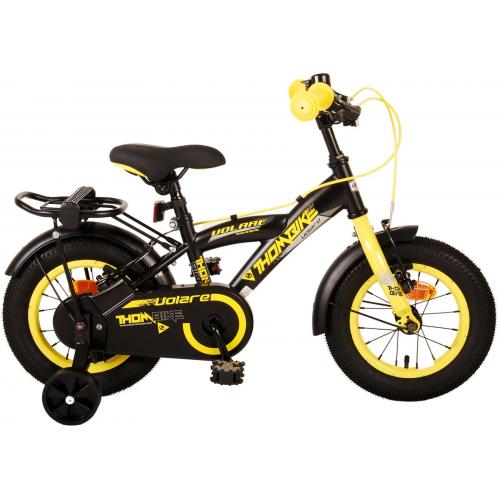 Volare Thombike Kinderfiets - Jongens - 12 inch - Zwart Geel - Twee Handremmen