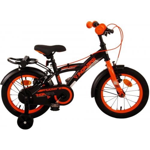 Volare Thombike Kinderfiets - Jongens - 14 inch - Zwart Oranje - Twee Handremmen