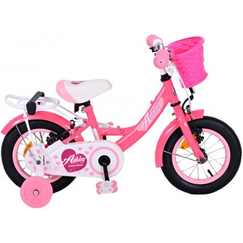 Volare Ashley Kinderfiets - Meisjes - 12 inch - Roze/Rood - Twee handremmen