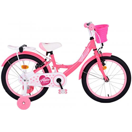 Volare Ashley Kinderfiets - Meisjes - 18 inch - Roze/Rood - Twee handremmen