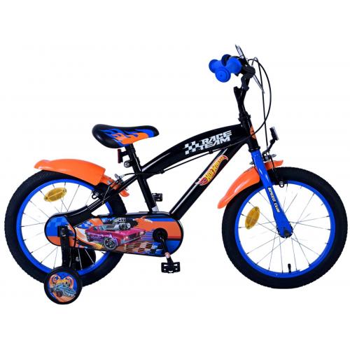 Hot Wheels Kinderfiets - Jongens - 16 inch - Zwart Oranje Blauw - Twee handremmen