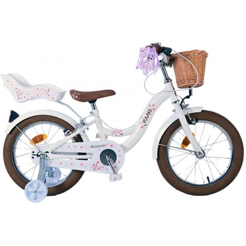 Volare Blossom Kinderfiets - Meisjes - 16 inch - Wit - Twee Handremmen