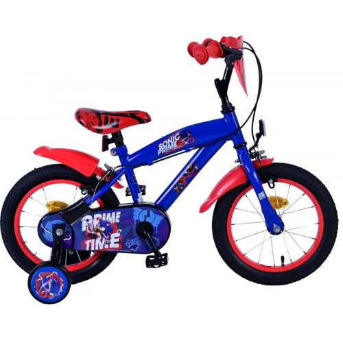 Sonic Prime Kinderfiets - Jongens - 14 inch - Blauw Rood - Twee handremmen
