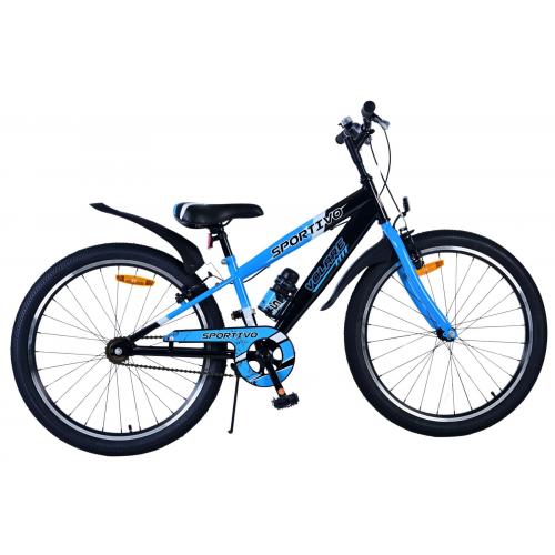 Volare Sportivo Kinderfiets - Jongens - 24 inch - Zwart Blauw - Twee Handremmen