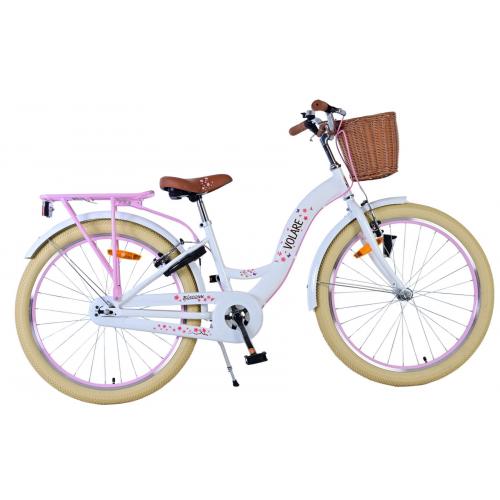 Volare Blossom Kinderfiets - Meisjes - 24 inch - Wit - Twee handremmen
