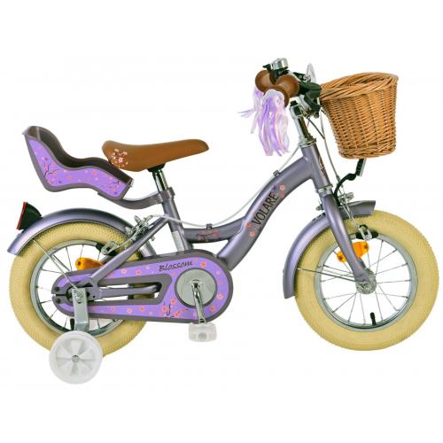Volare Blossom Kinderfiets - Meisjes - 12 inch - Paars - Twee handremmen
