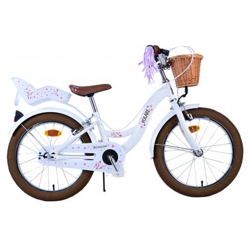 Volare Blossom Kinderfiets - Meisjes - 18 inch - Wit - Twee handremmen
