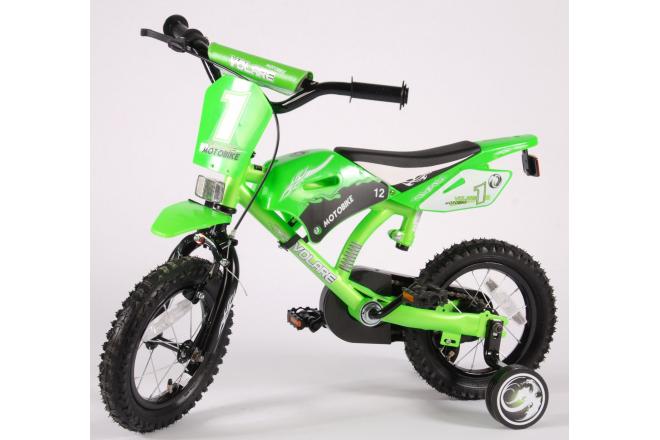 Volare Motobike Kinderfiets - Jongens - 12 inch - Groen - 95% afgemonteerd