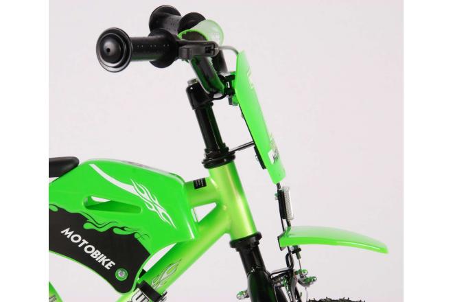 Volare Motobike Kinderfiets - Jongens - 12 inch - Groen - 95% afgemonteerd