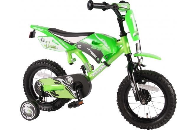 Volare Motobike Kinderfiets - Jongens - 12 inch - Groen - 95% afgemonteerd