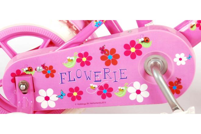 Volare Flowerie Kinderfiets - Meisjes - 10 inch - Roze/Wit