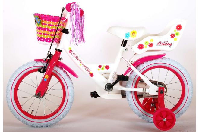 Volare Ashley Kinderfiets - Meisjes - 14 inch - Wit - 95% afgemonteerd