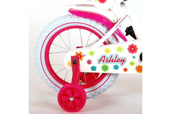 Volare Ashley Kinderfiets - Meisjes - 14 inch - Wit - 95% afgemonteerd