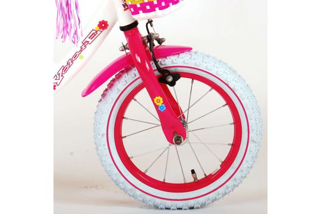 Volare Ashley Kinderfiets - Meisjes - 14 inch - Wit - 95% afgemonteerd